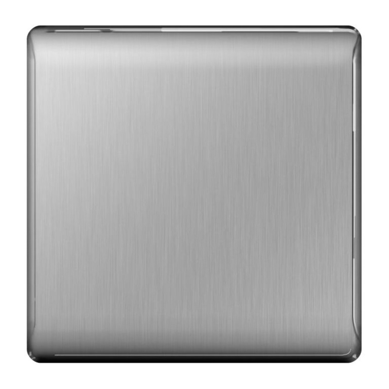 BG Brushed Steel Blank Plate|1 Gang|2 Gang