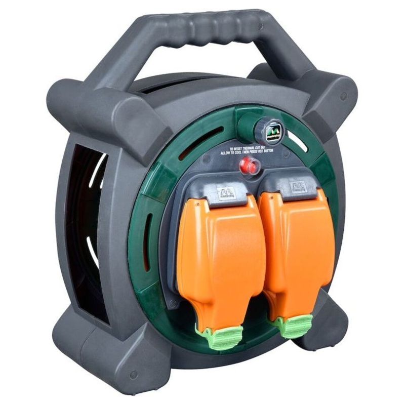 Masterplug Cable Reel 2 Gang|20m / IP54/ 240v|25m / 100v