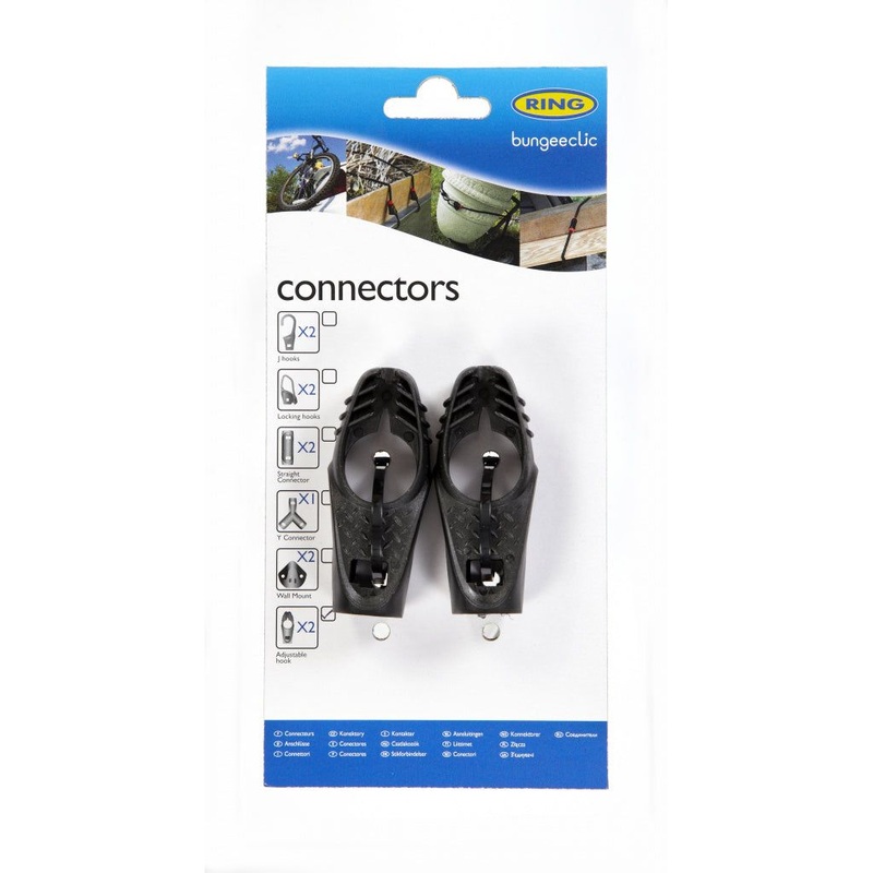 Ring Bungee Clic Adjustable Hooks Twin Pack