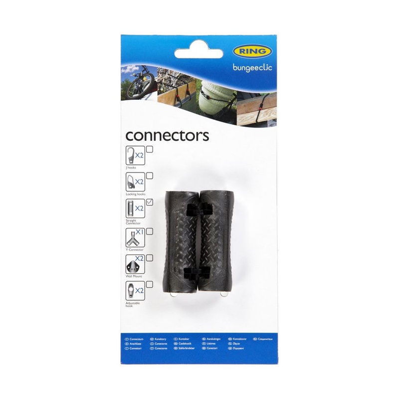 Ring Bungee Clic Straight Connectors Twin Pack
