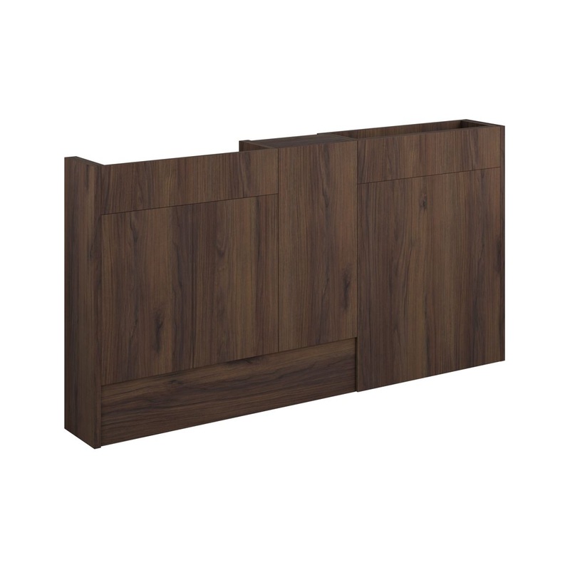 Paddock 1536mm Slim Basin, WC & 1 Door Unit Pack – Warm Walnut