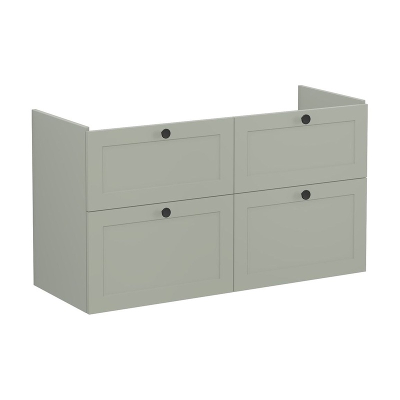 VitrA Root Classic 120cm 4 Drawer Washbasin Unit – Matt Retro Green