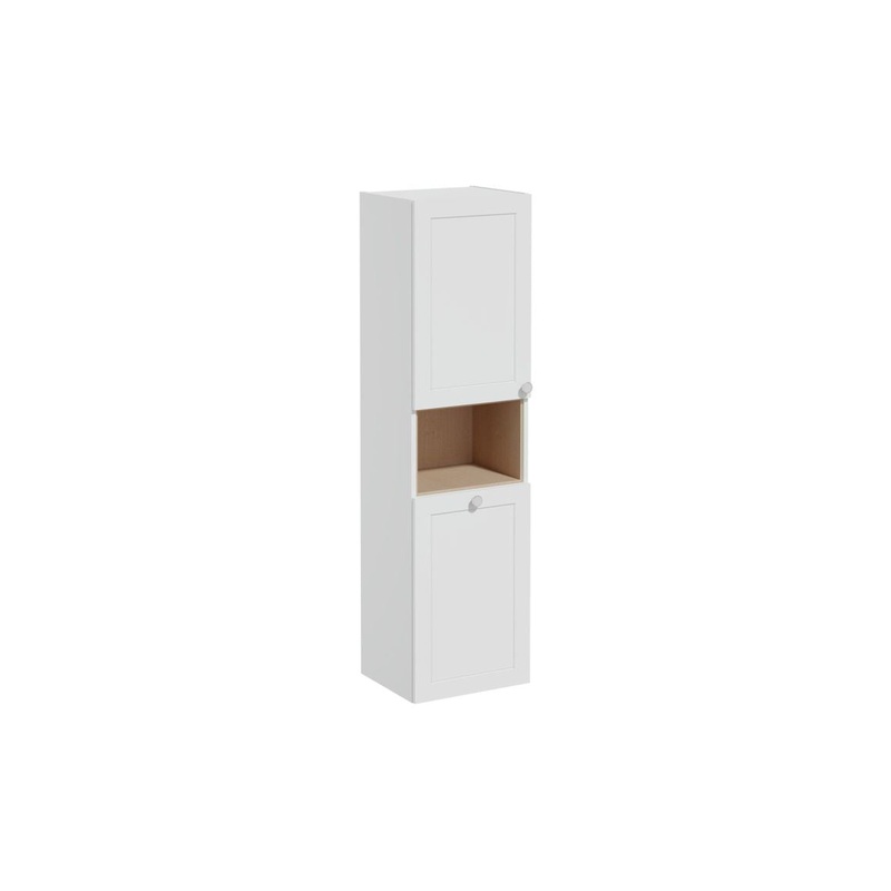 VitrA Root Classic 40cm 2 Door Semi-Tall Unit w/Laundry Basket (LH Hinge) – Matt Light Grey