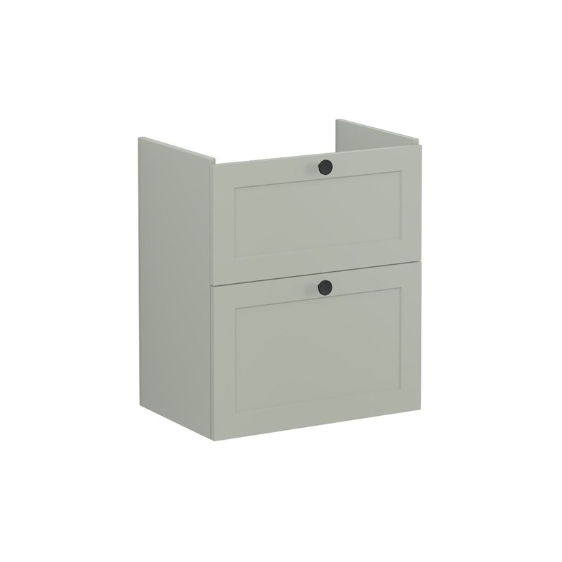 VitrA Root Classic 60cm 2 Drawer Slim Washbasin Unit – Matt Retro Green