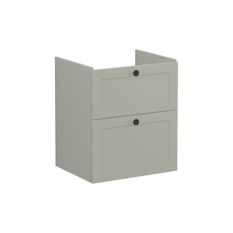 VitrA Root Classic 60cm 2 Drawer Washbasin Unit – Matt Retro Green