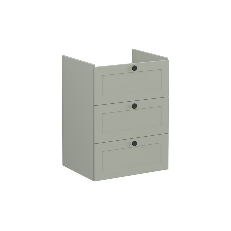 VitrA Root Classic 60cm 3 Drawer Washbasin Unit – Matt Retro Green
