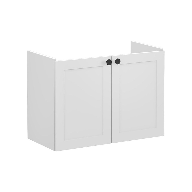 VitrA Root Classic 80cm 2 Door Wall Hung Slim Washbasin Unit – Matt Light Grey