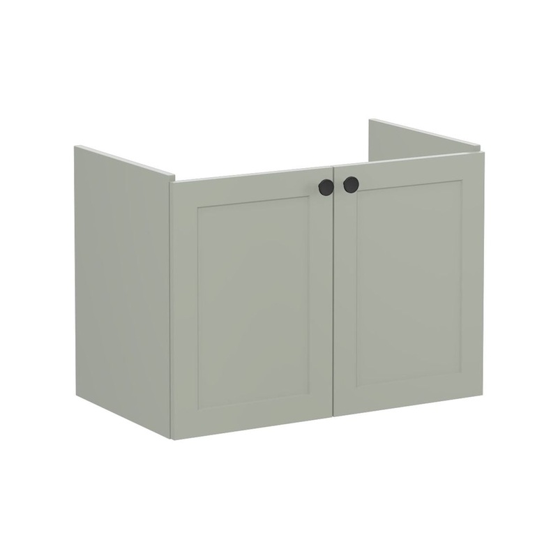 VitrA Root Classic 80cm 2 Door Wall Hung Washbasin Unit – Matt Retro Green