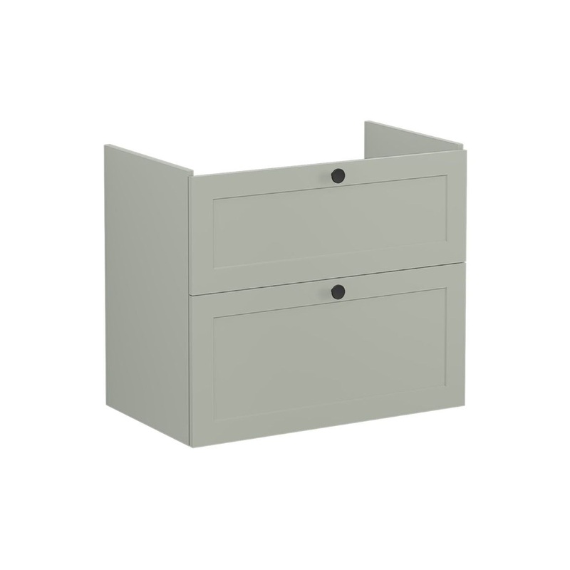 VitrA Root Classic 80cm 2 Drawer Washbasin Unit – Matt Retro Green
