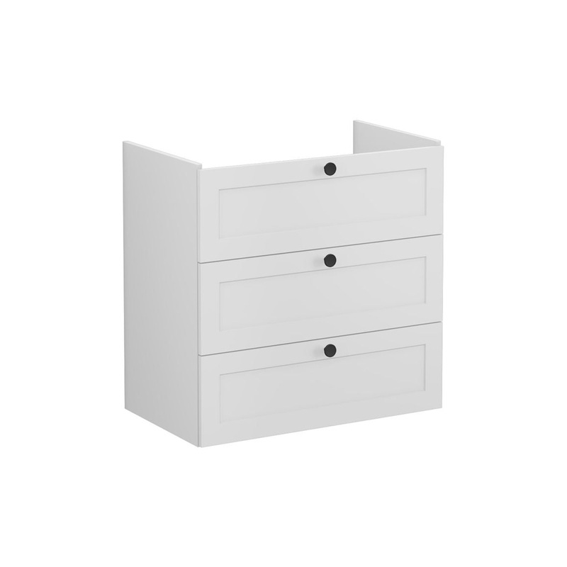 VitrA Root Classic 80cm 3 Drawer Washbasin Unit – Matt Light Grey