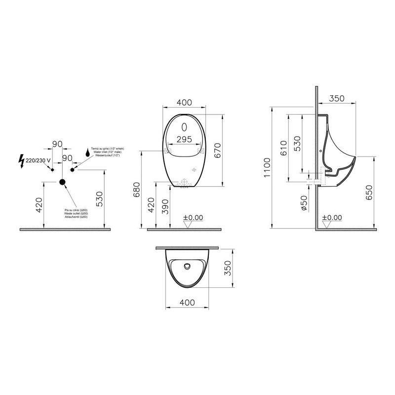 VitrA Urinal (No Flush Sensor) – White