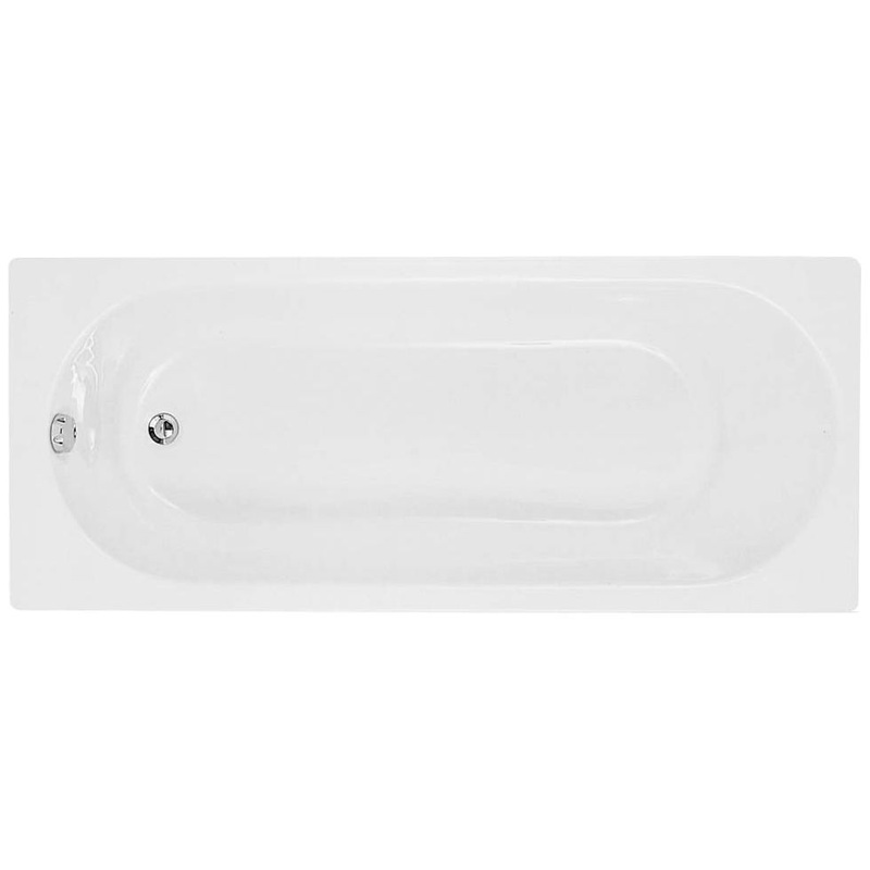 Trojan Cascade 1600x700mm 2 Tap Hole Single End Bath White