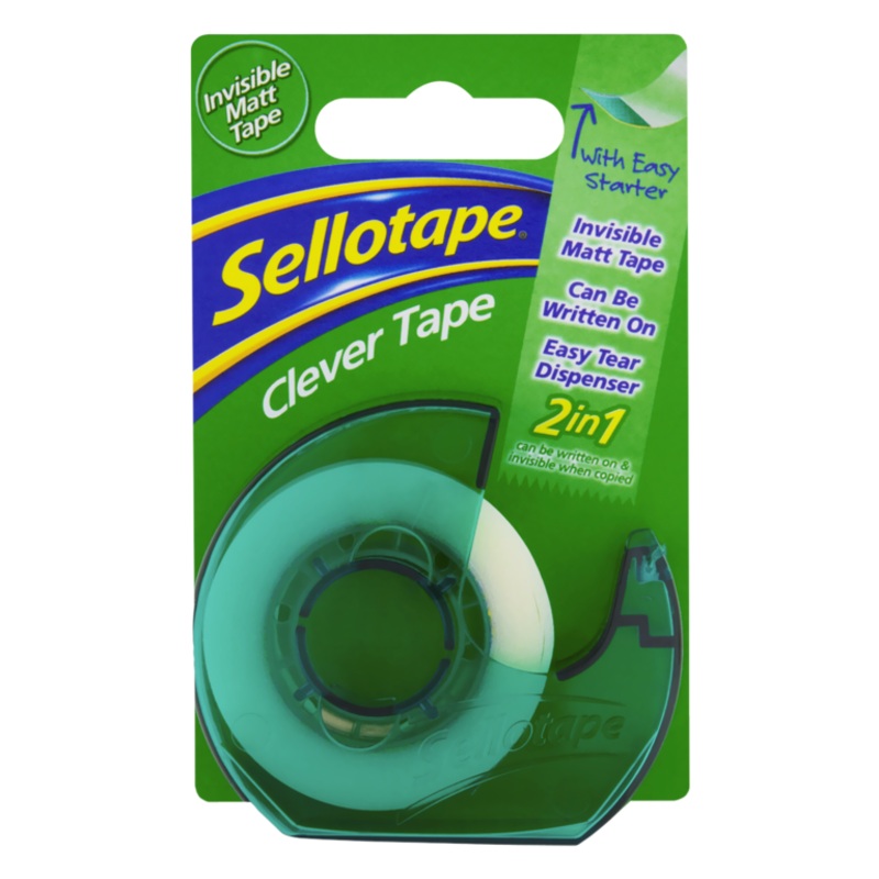 Sellotape Clever Tape 18mm x 25m Display Pack of 48