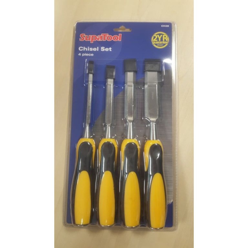 SupaTool Chisel Set With Bi Material Handles 4 Piece
