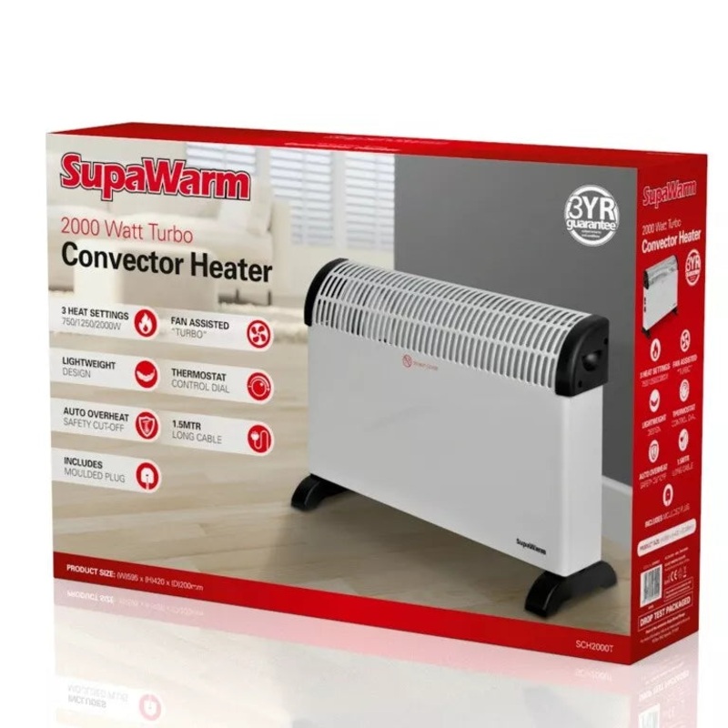 SupaWarm Convector Heater 2000w – (Size: 535mm(w)x200mm(d)x385mm(h))