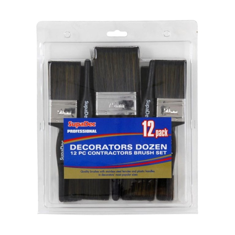 SupaDec Decorators Dozen Contractors Brush Set (12-Pack)