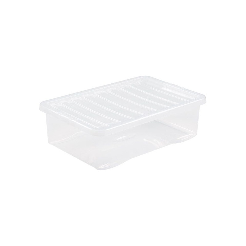 Wham Crystal Clip Lid Underbed Box 32L Clear