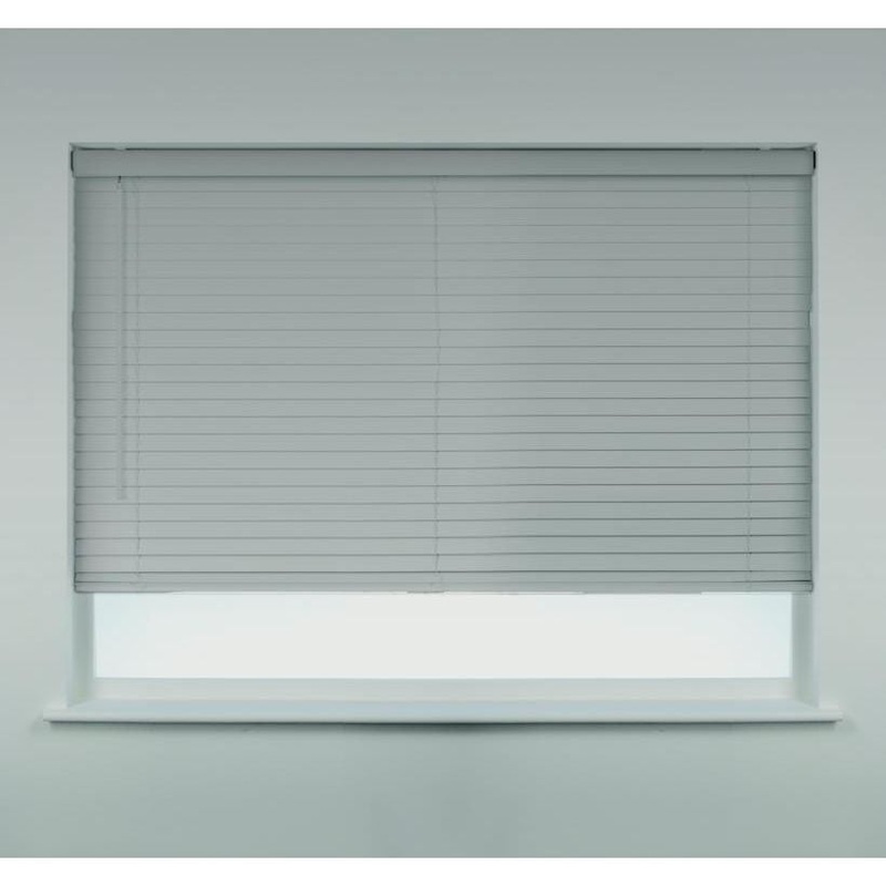 Swish Fauxwood Blind – 120cm|Light Grey|White