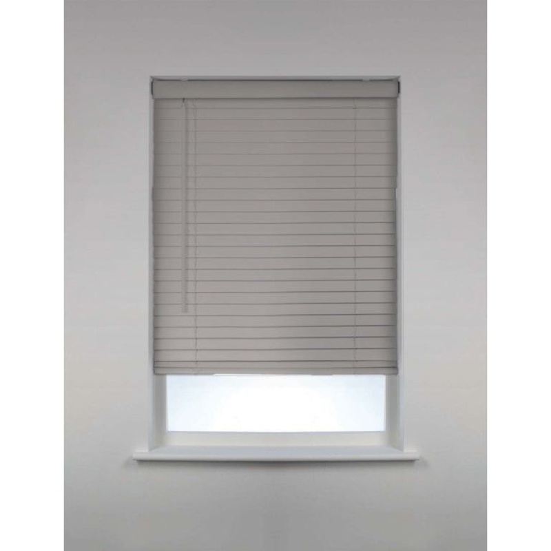 Swish Fauxwood Blind – 60cm|Light Grey|White