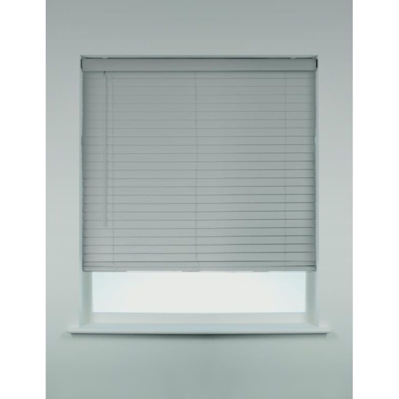 Swish Fauxwood Blind  90cm|Light Grey|White