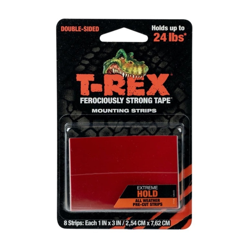 T-Rex Ferociously Strong Mount Strips  Pack of 8 (2.54cm x 7.62cm)