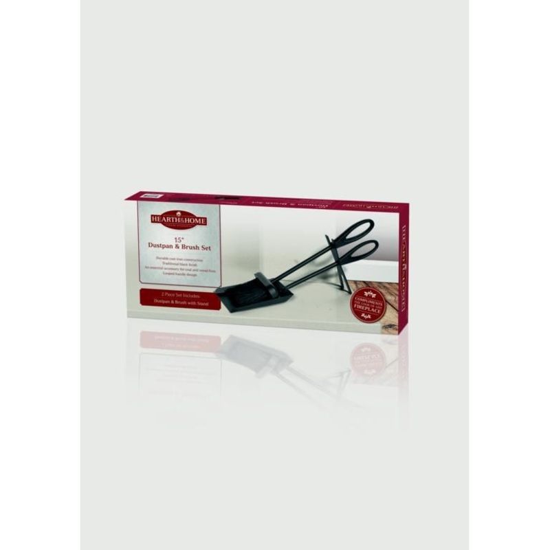 Hearth & Home Fireside Dustpan and Brush Set Black 15