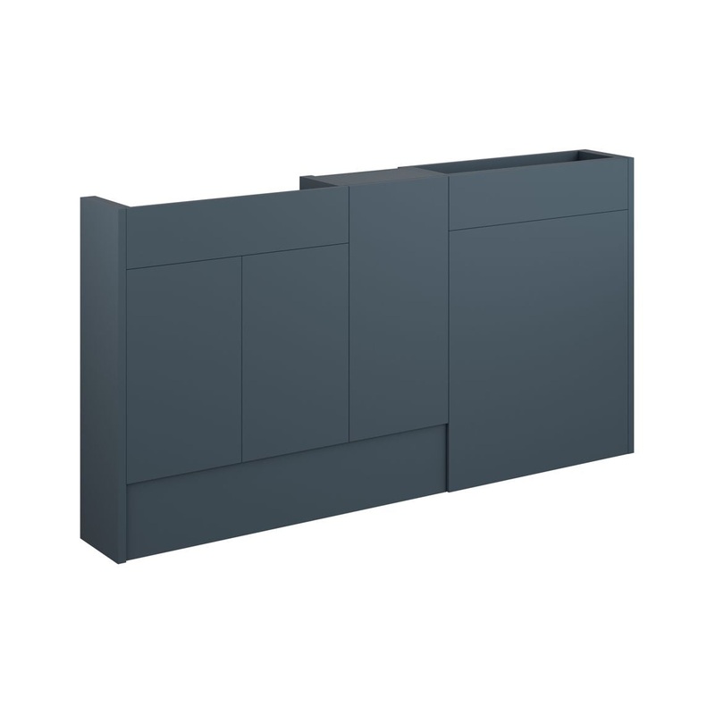 Paddock 1536mm Slim Basin, WC & 1 Door Unit Pack – Matt Arley Blue