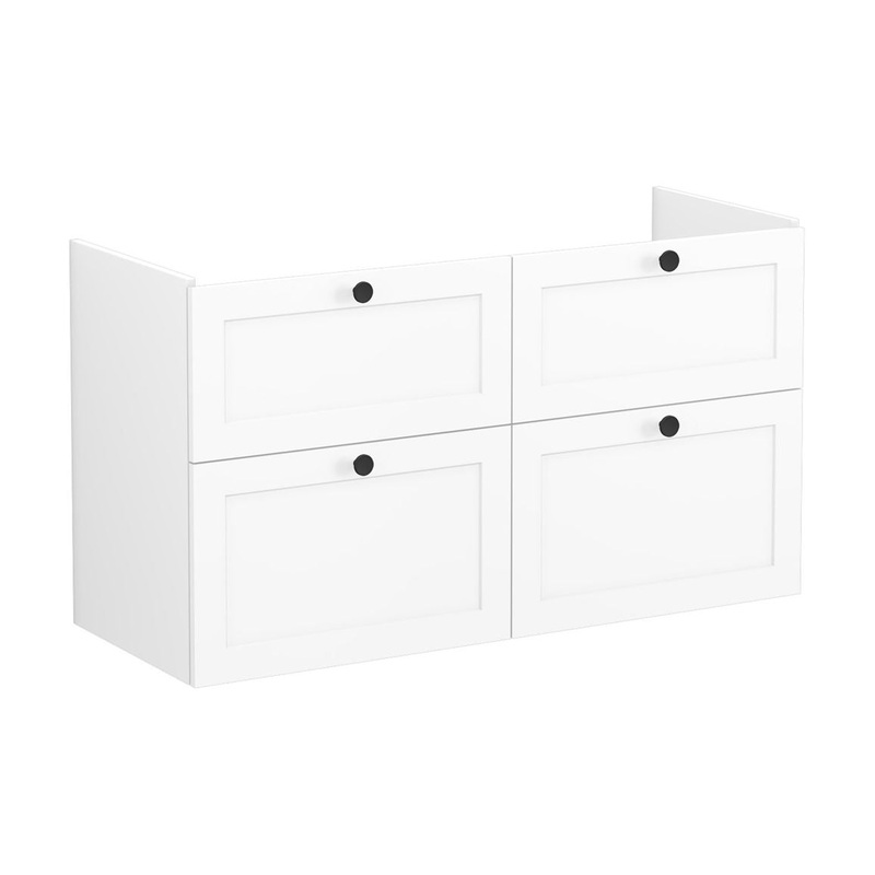VitrA Root Classic 120cm 4 Drawer Washbasin Unit – Matt White