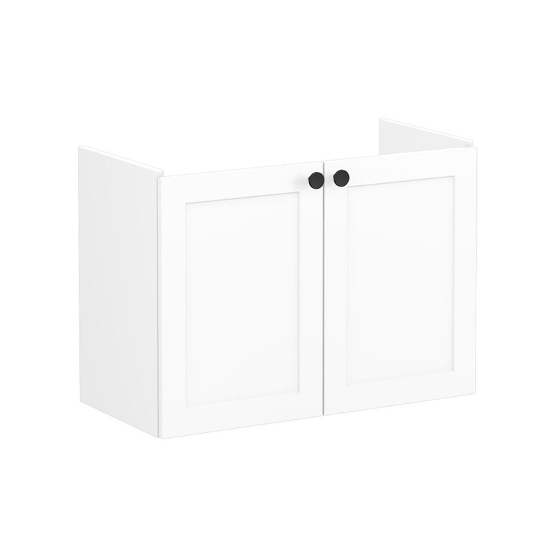 VitrA Root Classic 80cm 2 Door Wall Hung Slim Washbasin Unit – Matt White