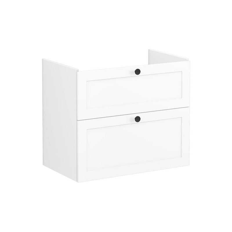 VitrA Root Classic 80cm 2 Drawer Washbasin Unit – Matt White