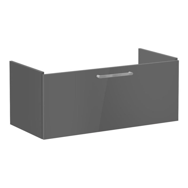 VitrA Root Flat 100cm 1 Drawer Washbasin Unit – Anthracite High Gloss