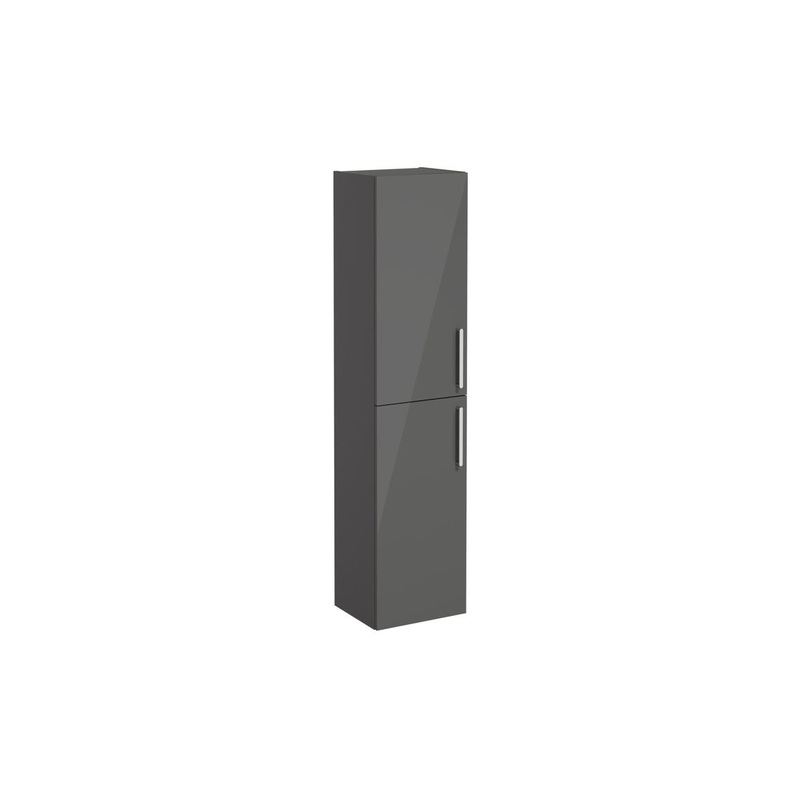 VitrA Root Flat 40cm 2 Door Tall Unit (LH Hinge) – Anthracite High Gloss