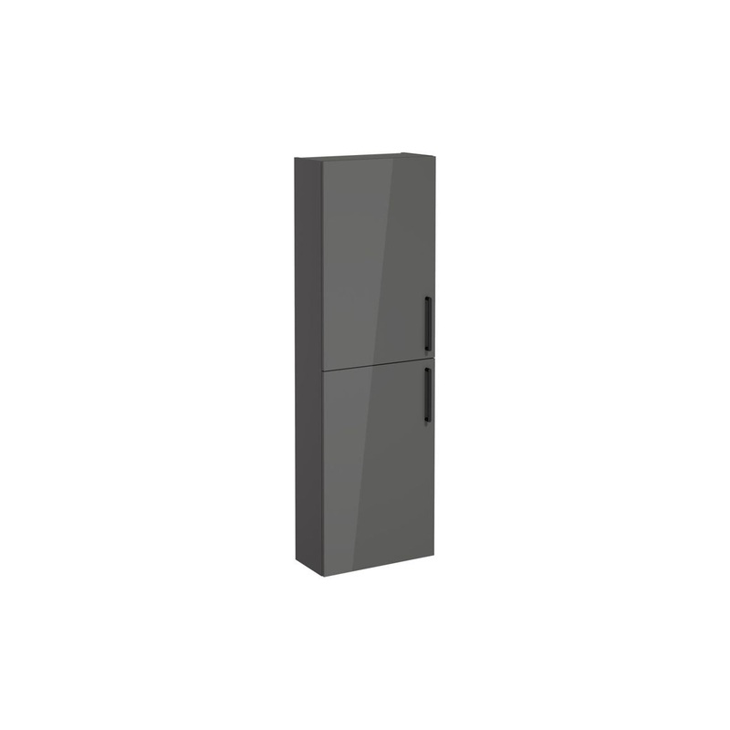 VitrA Root Flat 55cm 2 Door Slim Tall Unit (LH Hinge) – Anthracite High Gloss