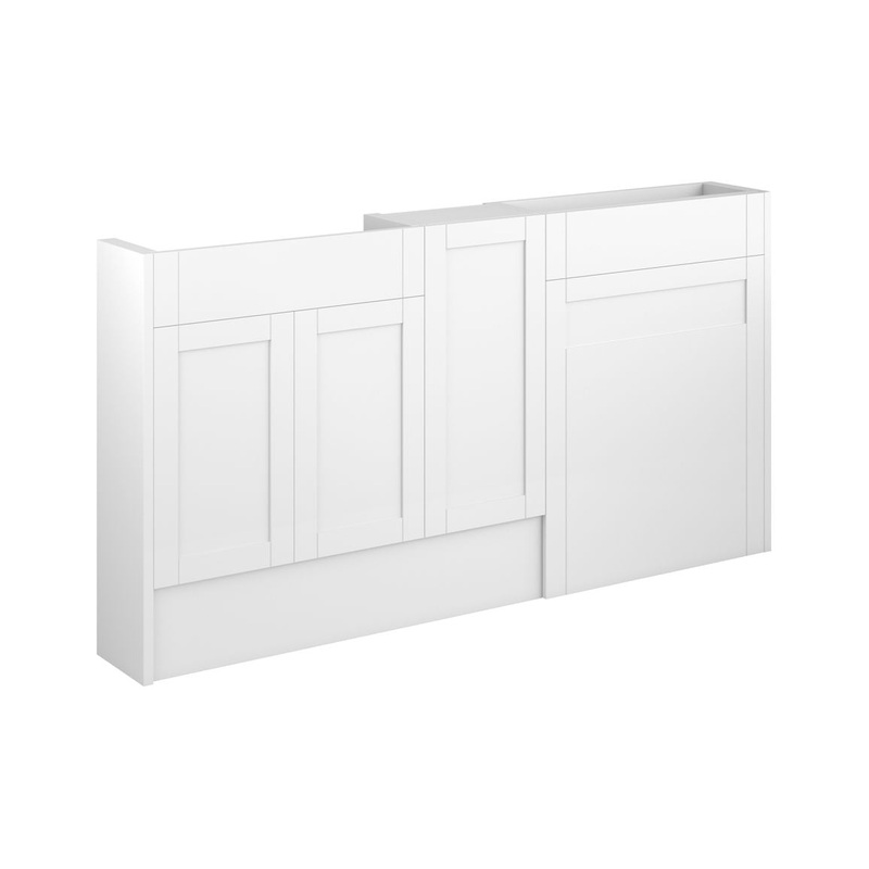 Clarence 1536mm Slim Basin, WC & 1 Door Unit Pack – Matt White