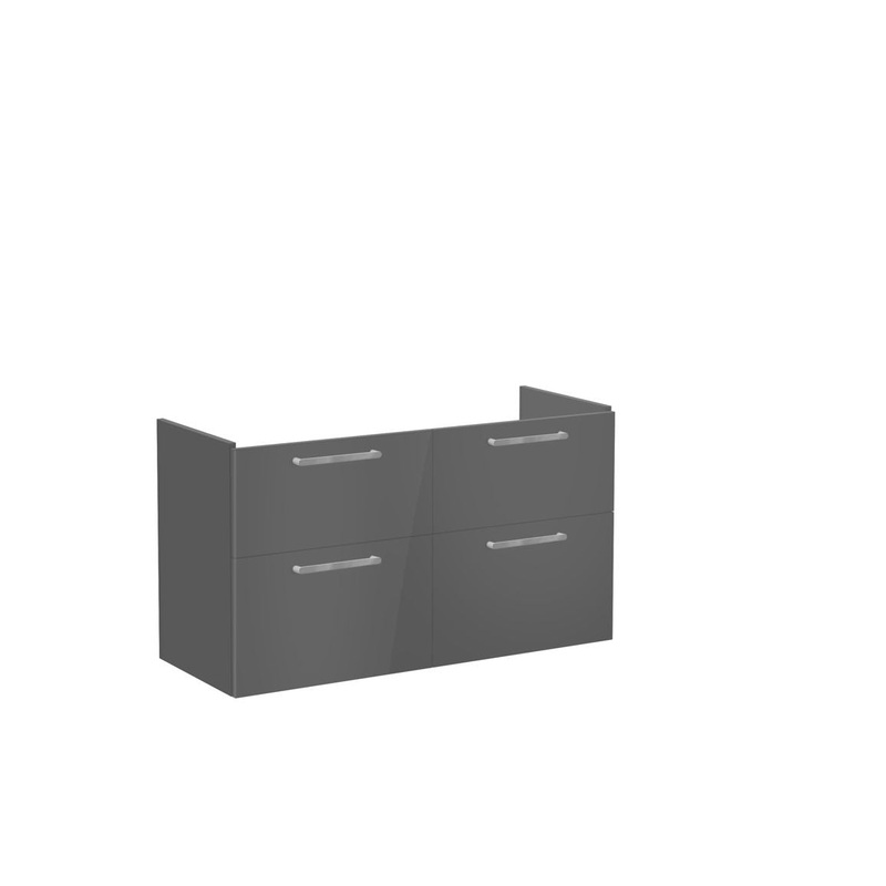 VitrA Root Flat 120cm 4 Drawer Washbasin Unit – Anthracite High Gloss