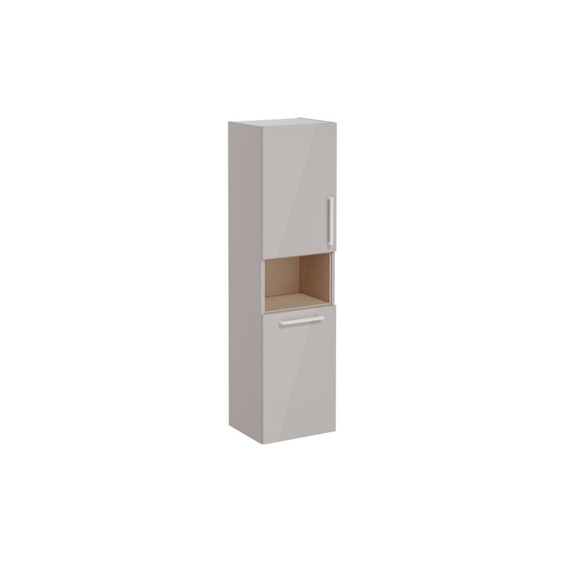 VitrA Root Flat 40cm 2 Door Semi-Tall Unit w/Laundry Basket (LH Hinge) – Bright Sahara Beige