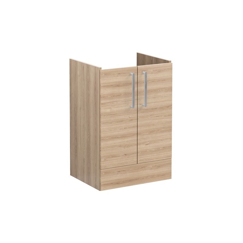 VitrA Root Flat 60cm 2 Door Floor Standing Washbasin Unit – Natural Oak