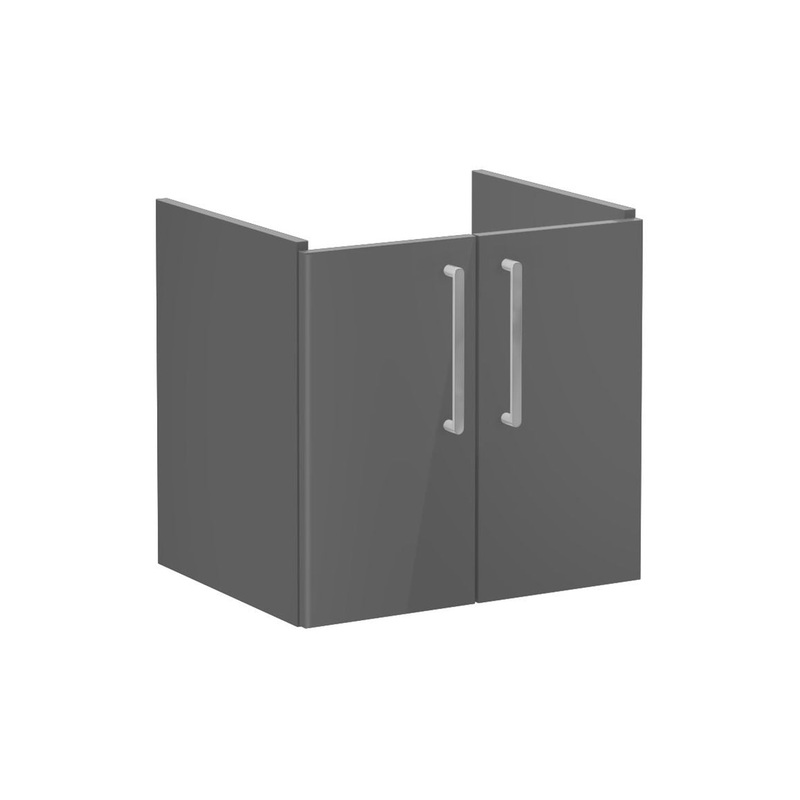 VitrA Root Flat 60cm 2 Door Wall Hung Washbasin Unit – Anthracite High Gloss