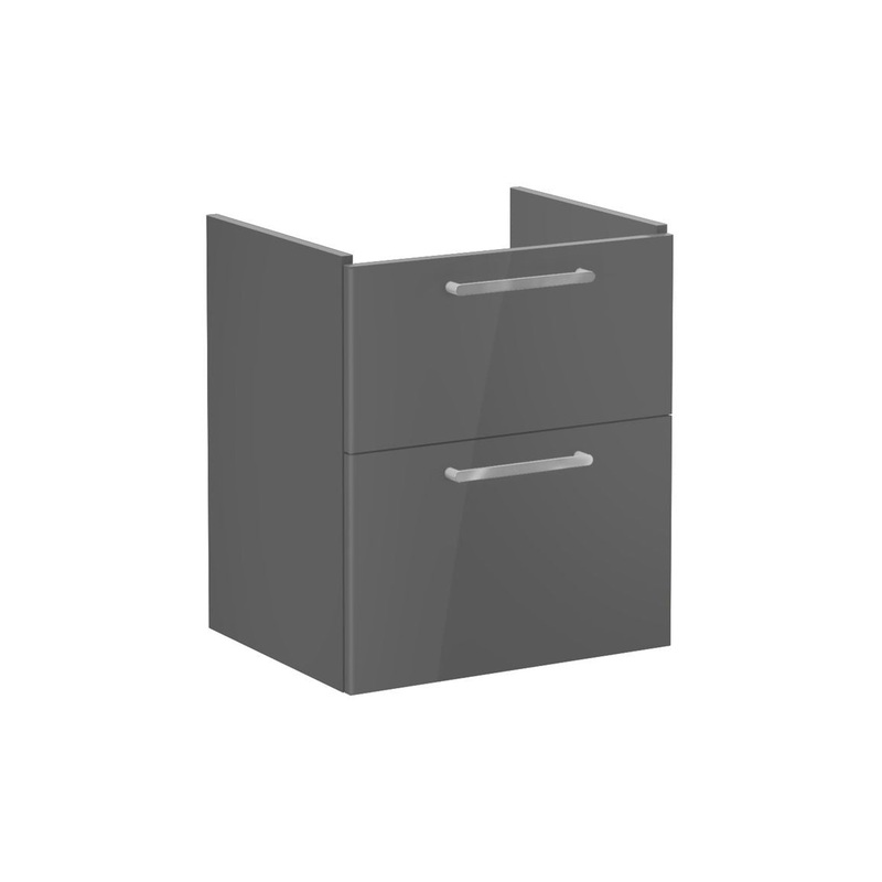 VitrA Root Flat 60cm 2 Drawer Washbasin Unit – Anthracite High Gloss