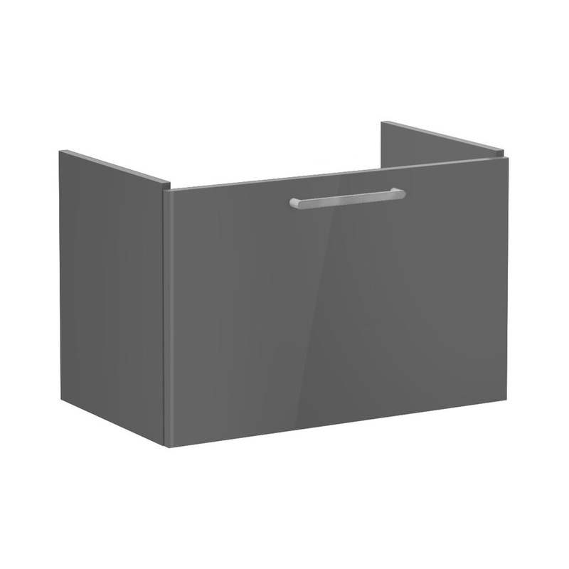 VitrA Root Flat 80cm 1 Drawer Washbasin Unit – Anthracite High Gloss