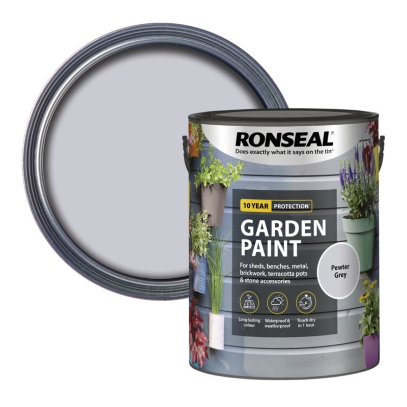 Ronseal Garden Paint 5L|Pewter Grey