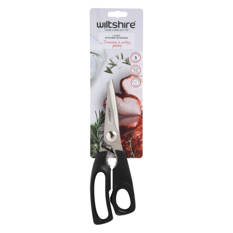 Wiltshire Kitchen Scissors|Standard|Black/Grey|White /Blue