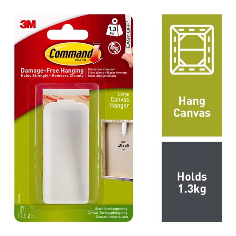 Command Large Canvas Hanger|1 Hook, 2 Strips