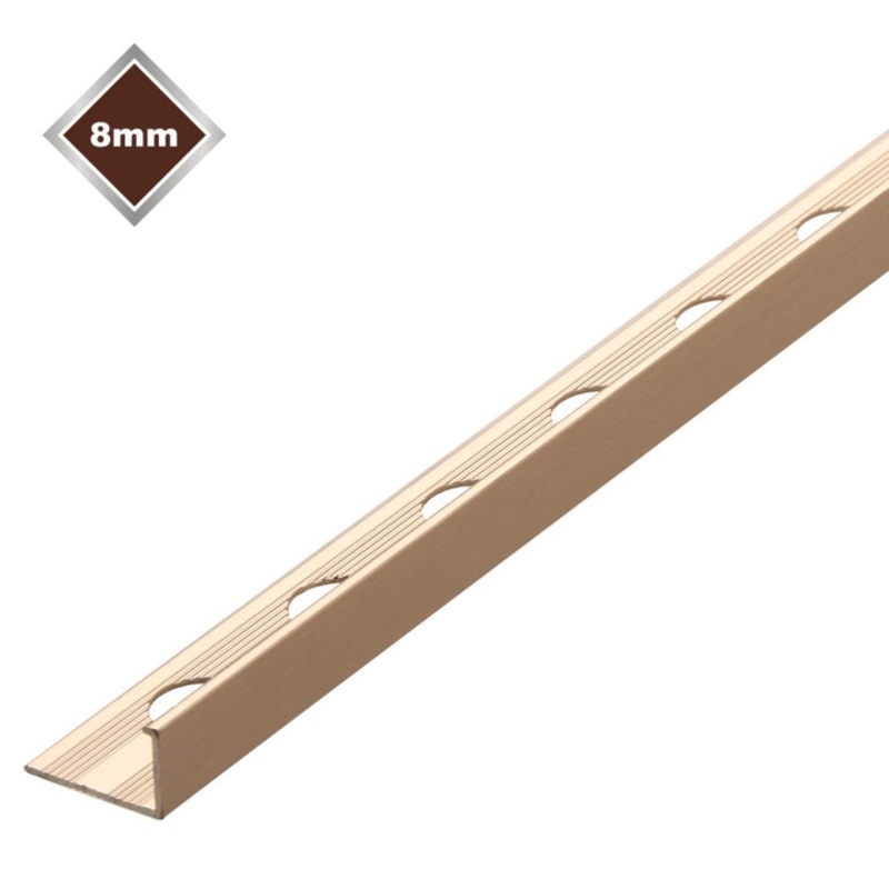 Tile Rite L Profile Metal Tile Trim – Stainless Steel (8mm x 2.4m)
