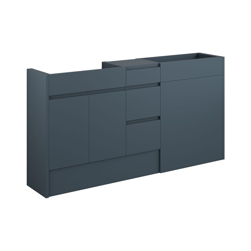 Camil 1536mm Standard Basin, WC & 3 Drawer Unit Pack – Matt Arley Blue