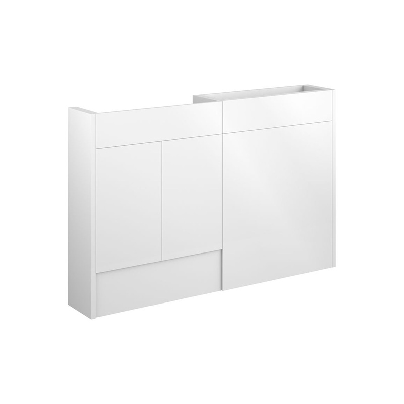 Paddock 1236mm Slim Basin & WC Unit Pack – White Gloss