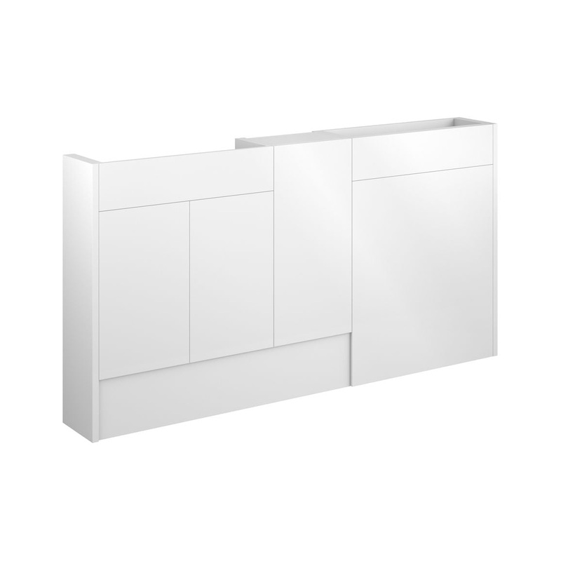 Paddock 1536mm Slim Basin, WC & 1 Door Unit Pack – White Gloss