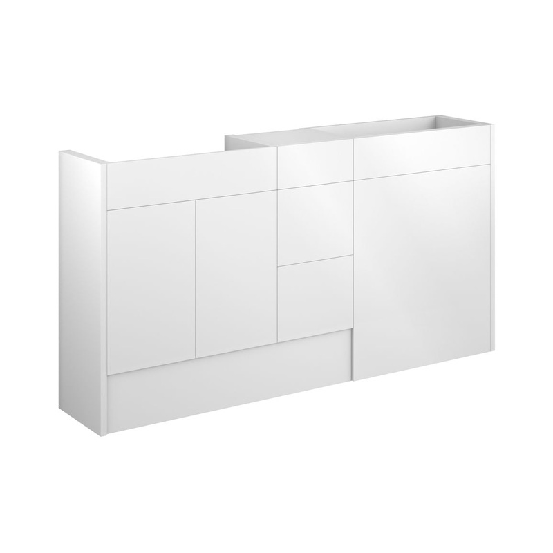 Paddock 1536mm Standard Basin, WC & 3 Drawer Unit Pack – White Gloss