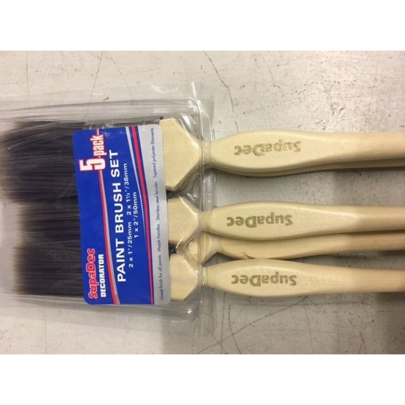 SupaDec Maple Handle Paint Brush Set – Pack of 5
