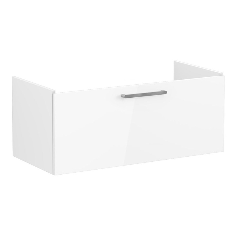 VitrA Root Flat 100cm 1 Drawer Washbasin Unit – High Gloss White